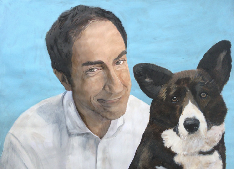 Film-portretten-schilderijen-hond-met-man-Elisabeth-Ruijgrok